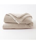 Edredon Gaze de coton unie Gaïa pampa - 180x240 cm