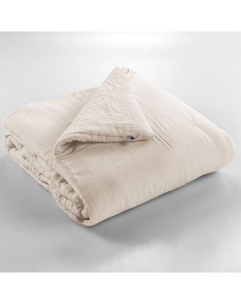 Edredon Gaze de coton unie Gaïa pampa - 180x240 cm