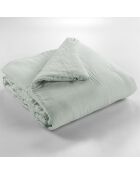 Edredon Gaze de coton unie Gaïa eucalyptus - 180x240 cm