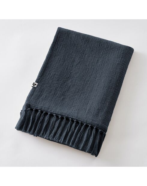 Plaid Slub Sixtine bleu foncé