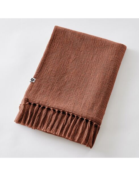 Plaid Slub Sixtine terracotta