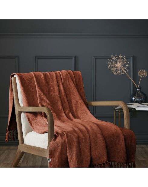 Plaid Slub Sixtine terracotta