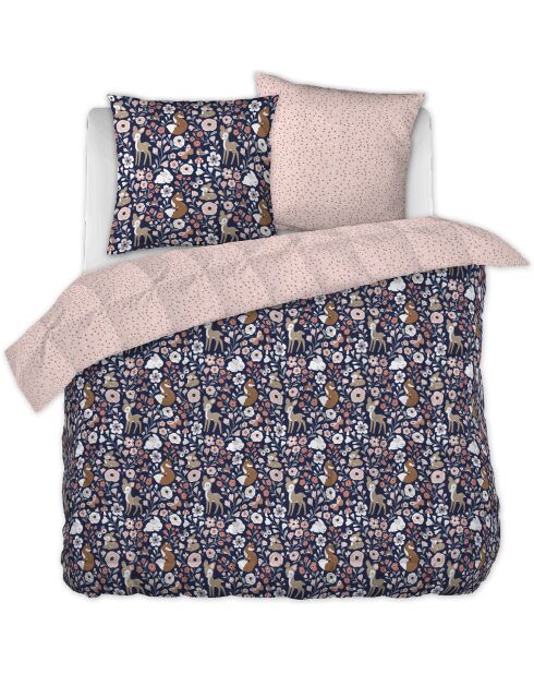 Parure Housse de couette Coton imprimé  Forêt Echantée multicolore