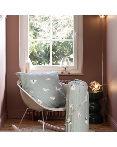 Parure Housse de couette Coton imprimé Petits Papiers multicolore