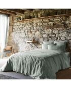 Housse de couette Lin lavé Soline eucalyptus
