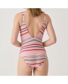 Maillot de bain 1 Pièce coupe sous poitrine Drape Alma rose