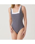 Maillot de bain 1 Pièce encolure carrée Brasilia bleu marine