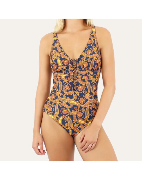 Maillot de bain 1 Pièce coupe sous poitrine Caracas bleu marine