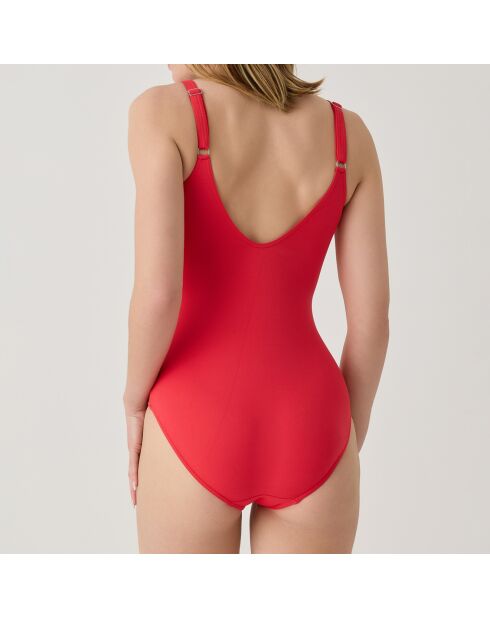 Traje de baño de una pieza con aros rojo Tulum