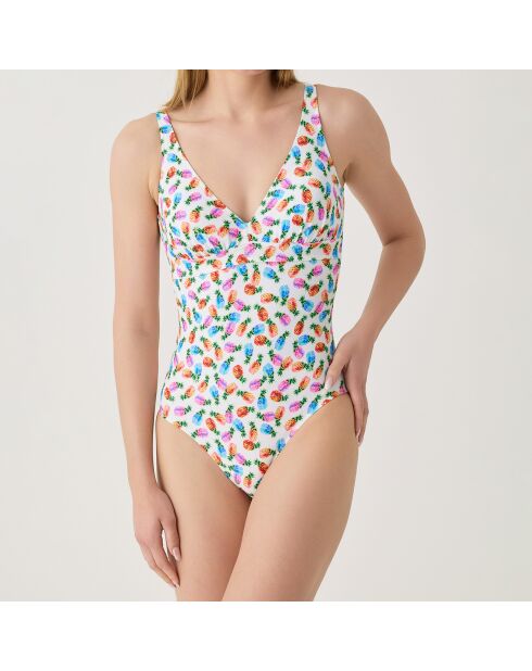 Maillot de bain 1 Pièce coupe sous poitrine Pina Colada blanc