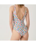 Maillot de bain 1 Pièce coupe sous poitrine Pina Colada blanc