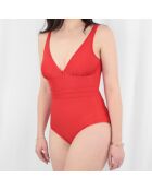 Maillot de bain 1 Pièce coupe sous poitrine Idylle rouge