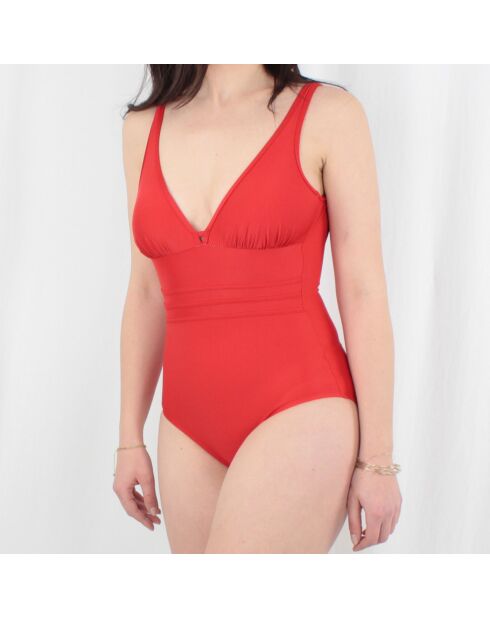 Maillot de bain 1 Pièce coupe sous poitrine Idylle rouge