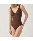 Maillot de bain 1 Pièce coupe sous poitrine Idylle marron