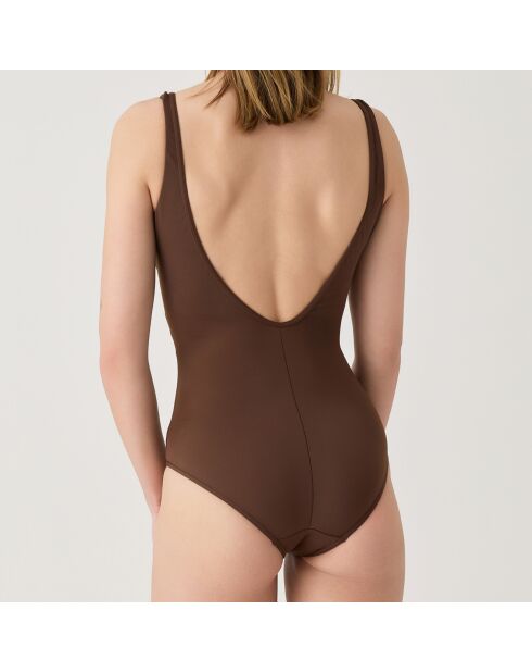 Maillot de bain 1 Pièce coupe sous poitrine Idylle marron