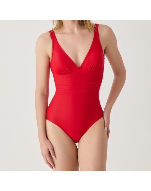 Maillot de bain 1 Pièce coupe sous poitrine Idylle rouge