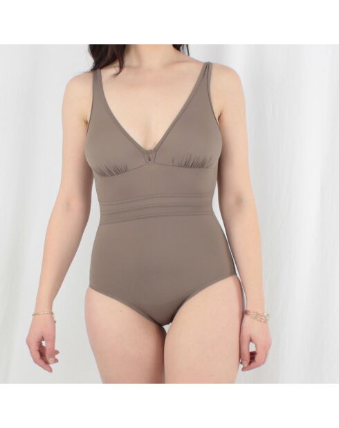Maillot de bain 1 Pièce coupe sous poitrine Idylle taupe