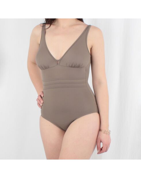 Maillot de bain 1 Pièce coupe sous poitrine Idylle taupe