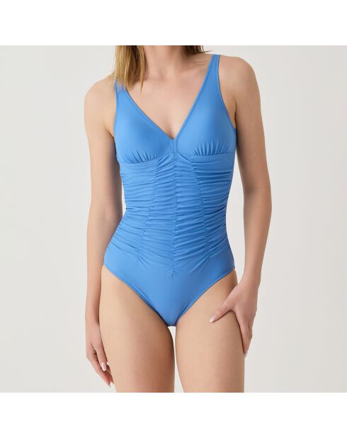 Maillot de bain 1 Pièce coupe sous poitrine Sculpt bleu