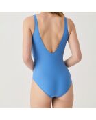 Maillot de bain 1 Pièce coupe sous poitrine Sculpt bleu