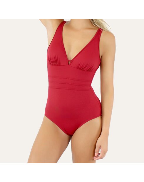 Maillot de bain 1 Pièce coupe sous poitrine Grace rouge