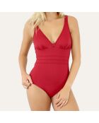 Maillot de bain 1 Pièce coupe sous poitrine Grace rouge