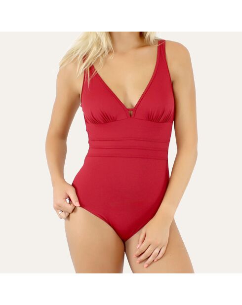 Maillot de bain 1 Pièce coupe sous poitrine Grace rouge