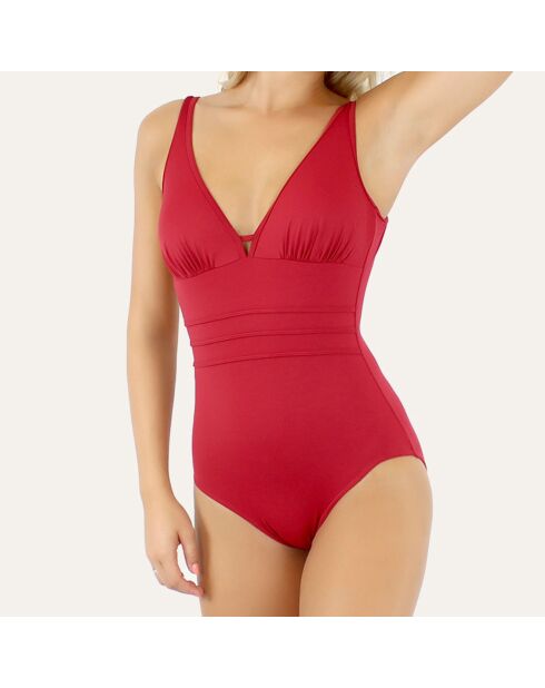 Maillot de bain 1 Pièce coupe sous poitrine Grace rouge