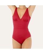 Maillot de bain 1 Pièce coupe sous poitrine Grace rouge