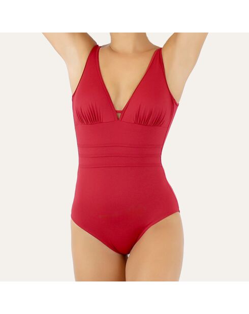 Maillot de bain 1 Pièce coupe sous poitrine Grace rouge
