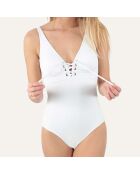 Maillot de bain 1 Pièce coupe sous poitrine Allure blanc