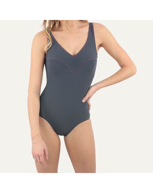 Maillot de bain 1 Pièce grand maintien Liner gris