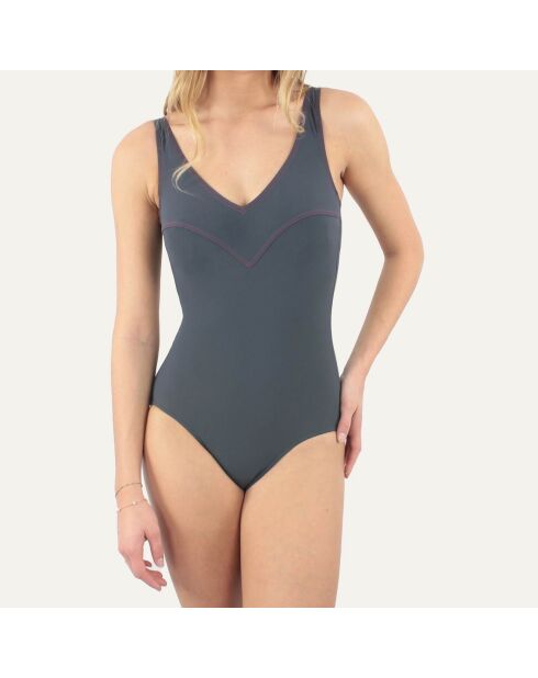 Maillot de bain 1 Pièce grand maintien Liner gris