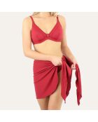 Paréo court Grace rouge