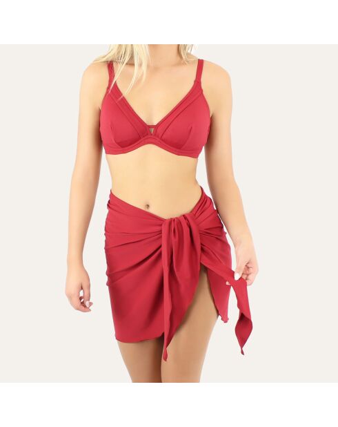 Paréo court Grace rouge