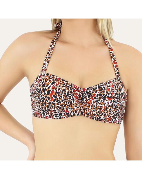 Haut de maillot de bain bandeau Tanza marron