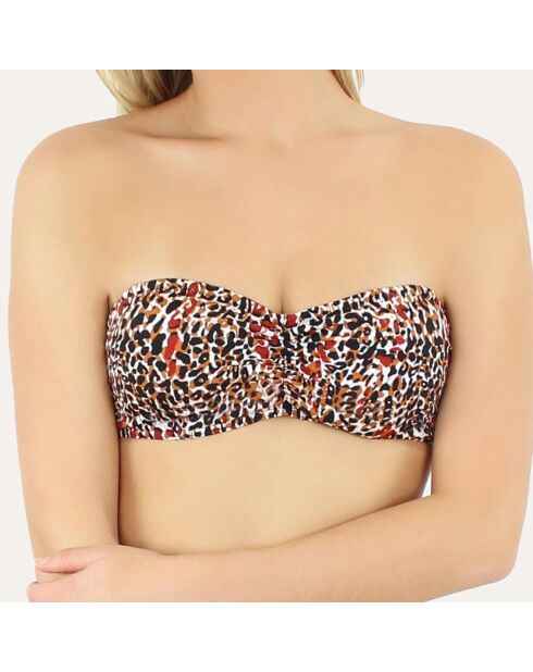 Haut de maillot de bain bandeau Tanza marron