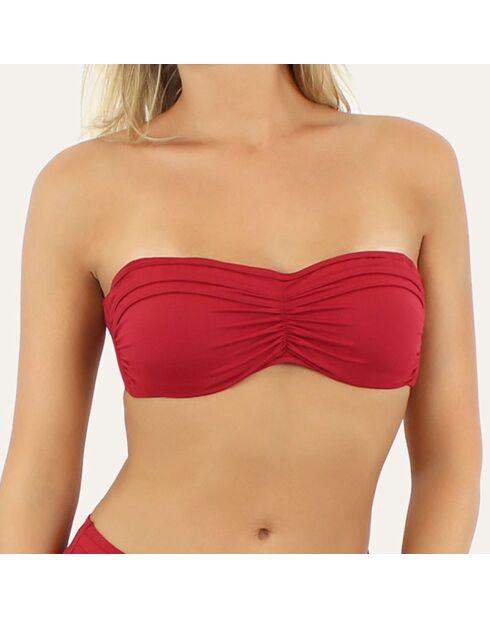Haut de maillot de bain bandeau Grace rouge