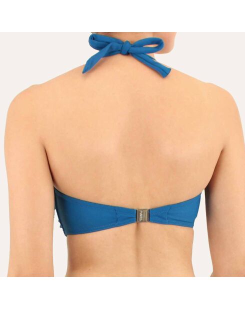 Blauwe badpaktop met hoofdband Monaco