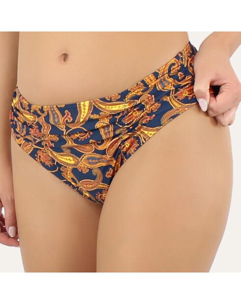 Bas de maillot de bain drapée Caracas bleu marine