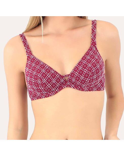 Top de bikini con triángulo rojo Como