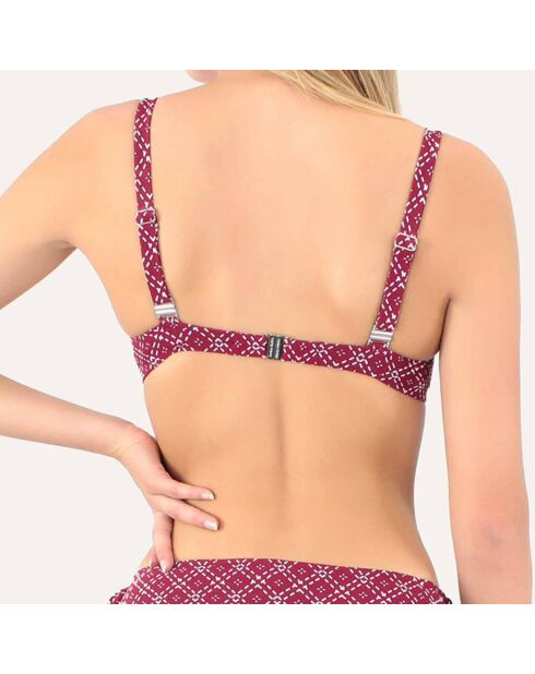 Top de bikini con triángulo rojo Como