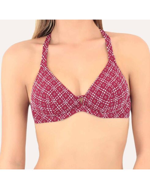 Top de bikini con triángulo rojo Como