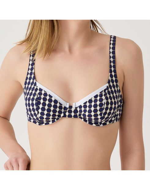 Haut de maillot de bain à armature Brasilia bleu marine