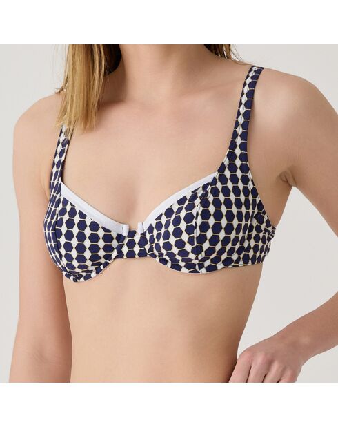 Haut de maillot de bain à armature Brasilia bleu marine