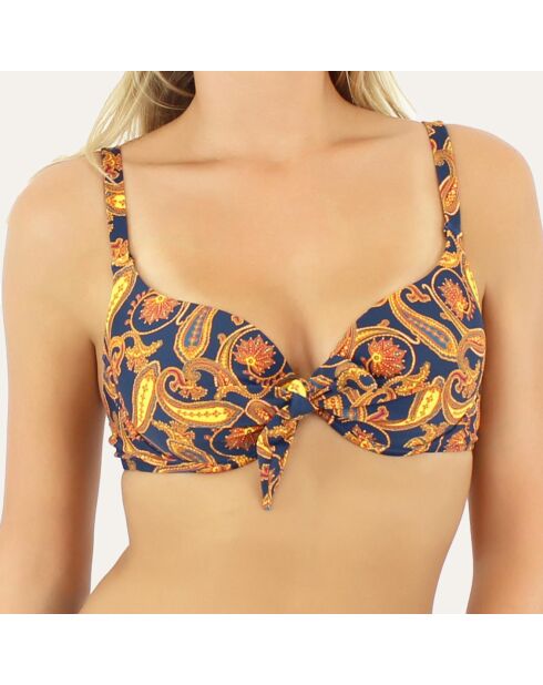 Haut de maillot de bain balconnet à coques Caracas bleu marine