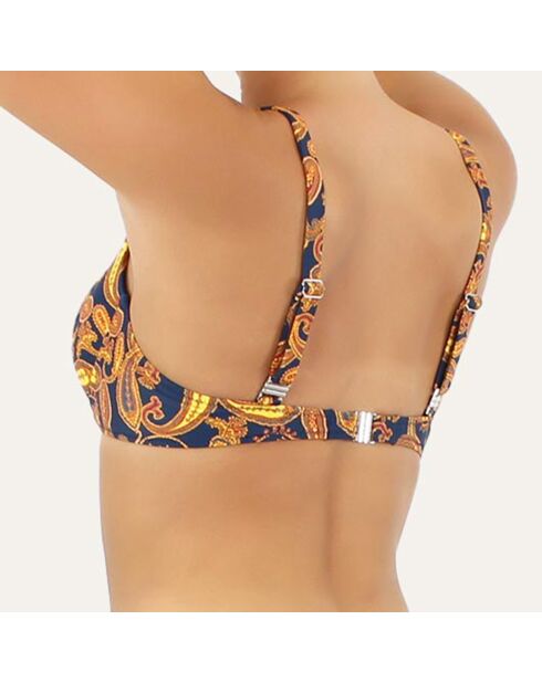 Haut de maillot de bain balconnet à coques Caracas bleu marine