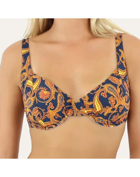 Haut de maillot de bain à armature Caracas bleu marine