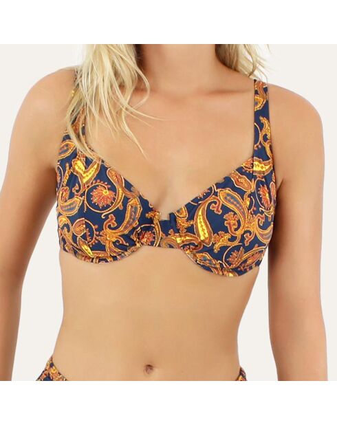 Haut de maillot de bain à armature Caracas bleu marine