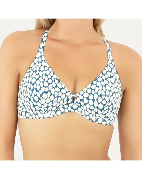 Blauwe triangelbikinitop Riviera